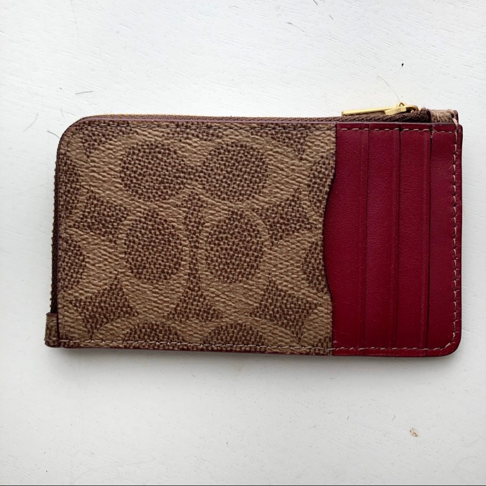 Coach canvas zipped card case never used!